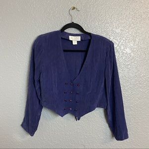 VINTAGE SOPHISTICATE PETITE PURPLE BLOUSE {10}